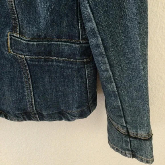 Baccini Dark Denim Zip Jacket Size Medium - Picture 3 of 7